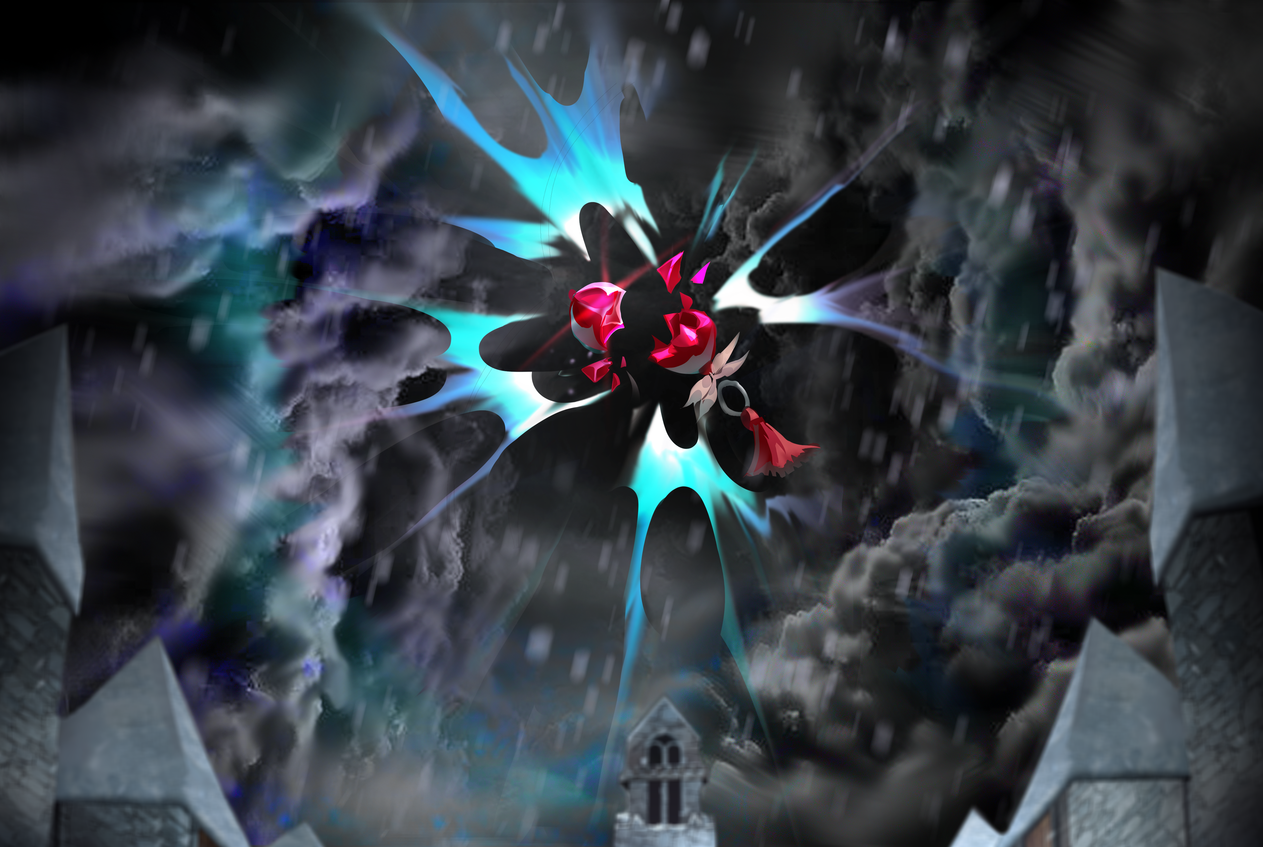 A painted scene from the game